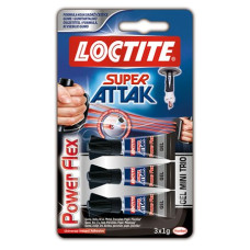 Pillanatragasztó gél, 3 x 1 g, HENKEL "Loctite Super Attak Mini Trio Gel"