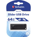 Pendrive, 64GB, USB 3.0, 80/25 MB/sec, VERBATIM "V3", fekete-szürke