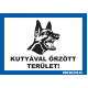 KUTYÁVAL ÖRZÖTT TERÜLET!, A5 matrica.