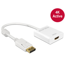 Delock Displayport 1.2-dugós csatlakozó  HDMI-csatlakozóhüvely 4K aktív adapter White