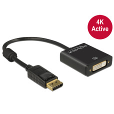 DELOCK Átalakító Displayport 1.2 male to DVI female 4K aktív, fekete