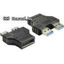 Forditó USB3.0 19pin papa -2xUSB3.0 A Delock 65398