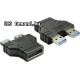 Forditó USB3.0 19pin papa -2xUSB3.0 A Delock 65398