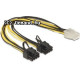 Delock PCI-E Power 6pin - 2db PCI-E Power 8pin F/M tápkábel 0.3m