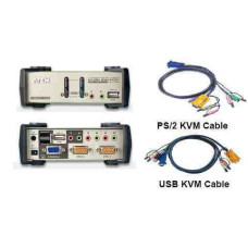 Elosztó KVM  2PC USB ATEN +kábel audio CS1732B