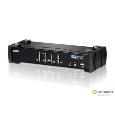 ATEN KVM Switch 4 portos USB DVI + kábelkészlet /CS1764A/