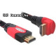 Kab Mon HDMI - HDMI with Eth. 90 fok A-A 3m Delock 82687