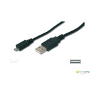 Assmann USB A -- mini USB összekötő kábel 1.8m /AK-300130-018-S/