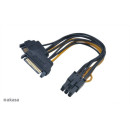 Akasa 2x SATA - 6pin PCIe adapter - 15cm - AK-CBPW13-15