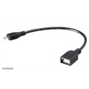 Akasa microUSB apa - USB Type-A anya OTG kábel - 15cm -  AK-CBUB25-15BK