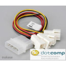 Akasa 4pin Molex - 4x 3pin ventilátor kábel - 15cm - AK-CB001