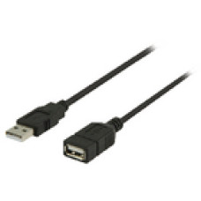 Valueline USB 2.0 kábel A típusú dugasz ? A típusú aljzat, 0,20 m, fekete