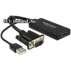 DELOCK Átalakító VGA to HDMI audió funkcióval 62668