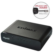 Edimax 5x 10/100/1000Mbps Switch, opt. power supply via USB cable (incl.) ES-5500G V3