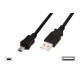 Connection cable USB A /miniUSB B M/M 3.0 m black basic AK-300130-030-S