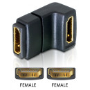 Delock Adapter HDMI female  HDMI female 90° down 65075