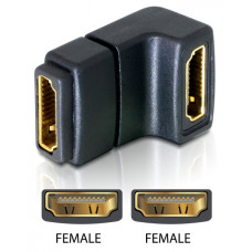 Delock Adapter HDMI female  HDMI female 90° down 65075