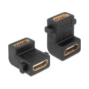 Delock HDMI A anya  anya adapter, csavarhellyel, 90°-ban elforgatott 65510