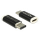 Delock Adapter USB 2.0 Micro-B female (host)  USB Type-C 2.0 male (device) black 65678