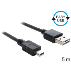 Delock EASY-USB 2.0 -A apa  USB 2.0 mini apa kábel, 5 m 83365