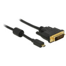 Delock HDMI-kábel Micro-D-csatlakozódugóval  DVI 24+1 csatlakozódugó 1 m 83585