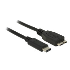 Delock Kábel SuperSpeed USB (USB 3.1, Gen 2) USB Type-C? dugó  USB Micro-B típusú dugó 0,5 m fekete 83676