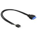 Delock Cable USB 3.0 pin header female  USB 2.0 pin header male 45 cm 83791