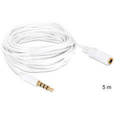 Delock audio sztereo Jack 3.5 mm apa / anya IPho 4 pin kábel, 5 m 84484