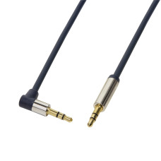 LogiLink Audio Cable 3.5 Stereo M/M 90° angled, 0.50 m, blue CA11050