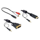 Delock kábel, DVI(M) - HDMI(M), 2m + Audio (Jack 3,5mm) 84455