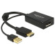 Delock adapter HDMI-A male  Displayport 1.2 female+USB power 62667