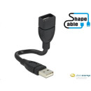 Delock Cable USB 2.0 A male  USB 2.0 A female ShapeCable 0.15 m 83497