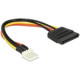 Delock Power Cable SATA 15 pin male  4 pin floppy male 15 cm 83918