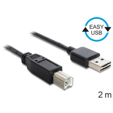 Delock EASY-USB 2.0 -A apa  USB 2.0-B apa kábel, 2 m 83359