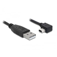 Delock USB 2.0-A apa - USB mini-B 5 tűs  könyök apa átalakító kábel, 1m 82681