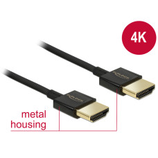 DELOCK kábel HDMI male/male összekötő 3D 4K Slim Premium, 2m 84773