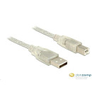 Delock Cable USB 2.0 Type-A male  USB 2.0 Type-B male 3m transparent 83895