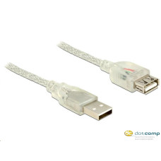 Delock Extension cable USB 2.0 Type-A male  USB 2.0 Type-A female 5m transpar 83885