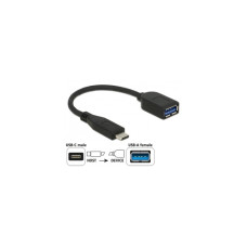 DELOCK Adapter USB (USB 3.1 Gen 2) USB Type-C   USB Type-A (10 cm, koaxiális, fekete, prémium)