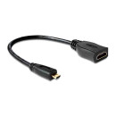 DELOCK Cable High Speed HDMI with Ethernet - micro D male - HDMI-A female (65391)