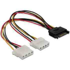 DELOCK Táp átalakító SATA 15pin male - 2x 4pin Molex female 20cm (65159)