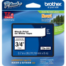 BROTHER TZE-241 LAMINATED TAPE 18MM 8M BLACK ON WHITE