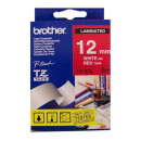 BROTHER TZE-435 LAMINATED TAPE 12MM 8M WHITE ON RED