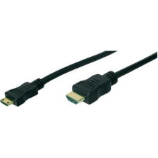 HDMI - Mini HDMI átalakító kábel [1x HDMI dugó 1x HDMI mini C dugó] 3m fekete Digitus  AK-330106-030-S