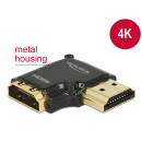 Delock adapter Gyors-sebességű HDMI Ethernettel - HDMI-A anya  HDMI-A apa 4K 90 fokos jobbra fekete 65661