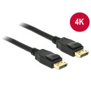 DELOCK kábel Displayport 1.2 male/male összekötő 4K, 2m, fekete 83806