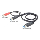 DELOCK Cable USB 3.0-A male - USB 3.0 A male + USB 2.0 A male (82908)