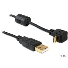 DELOCK Cable USB-A male  USB micro-B male angled 90° up / down 1m