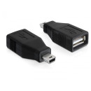 Delock USB A &lt,-&gt,  USB mini B 5pin F/M adapter