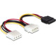 Delock Molex Power 4pin ->, SATA Power Molex Power 4pin M/F adapter